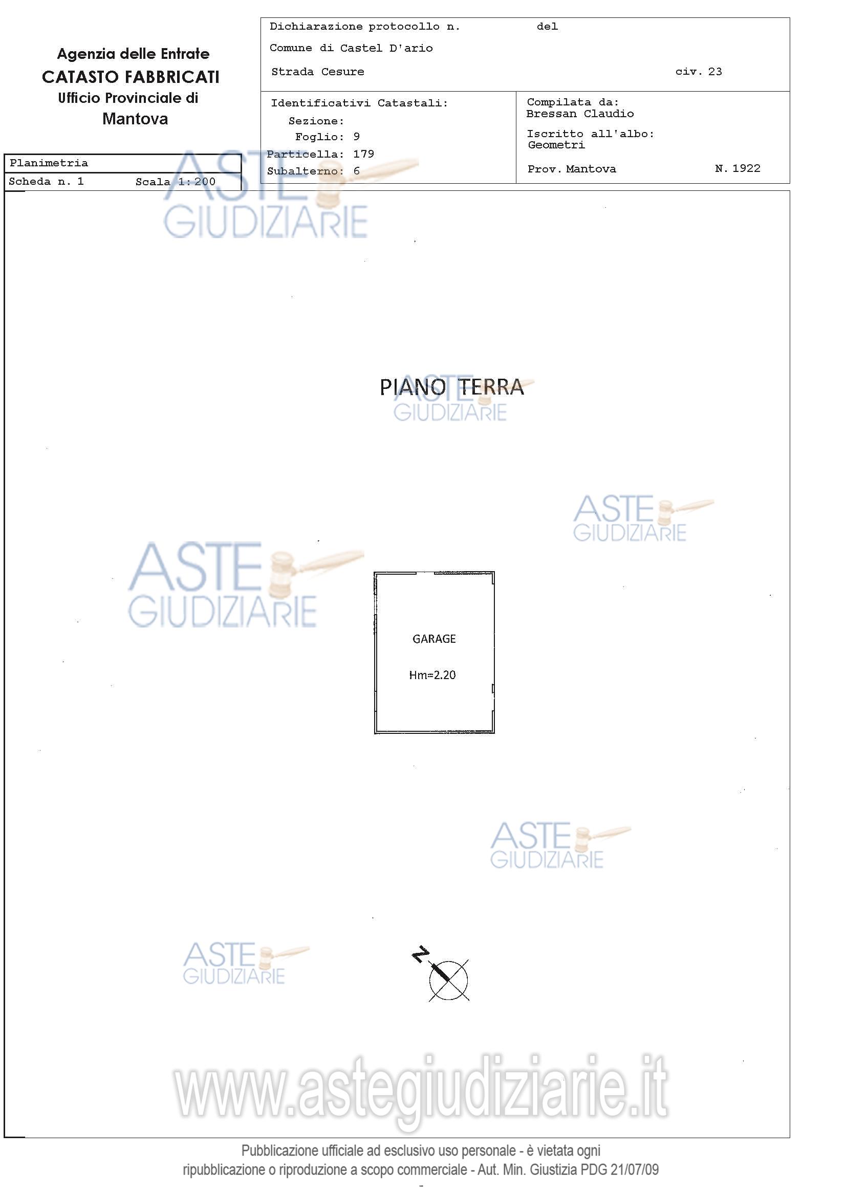 Planimetria del bene