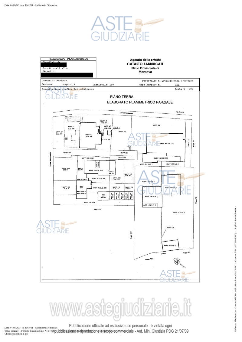 Planimetria del bene