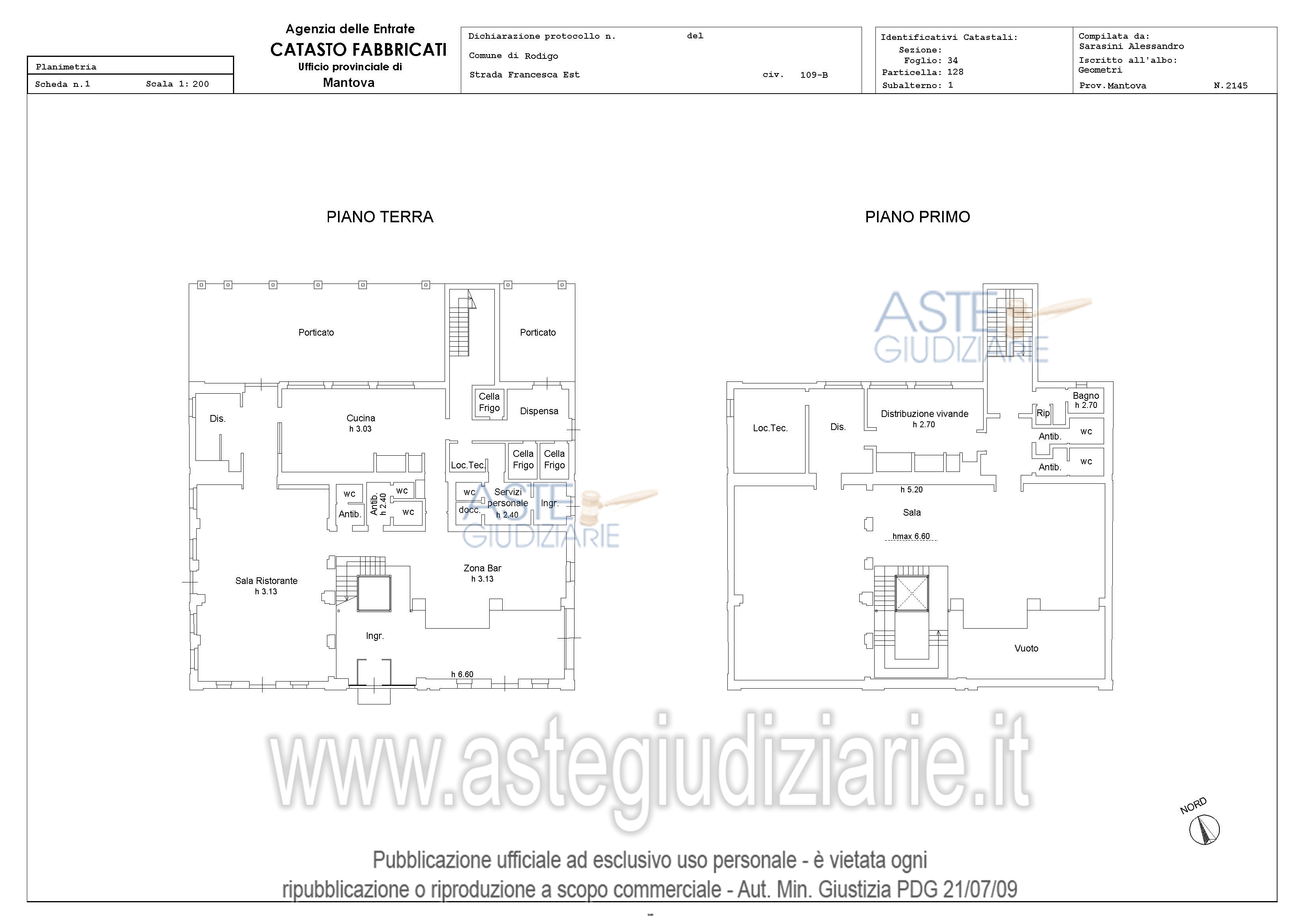 Planimetria del bene