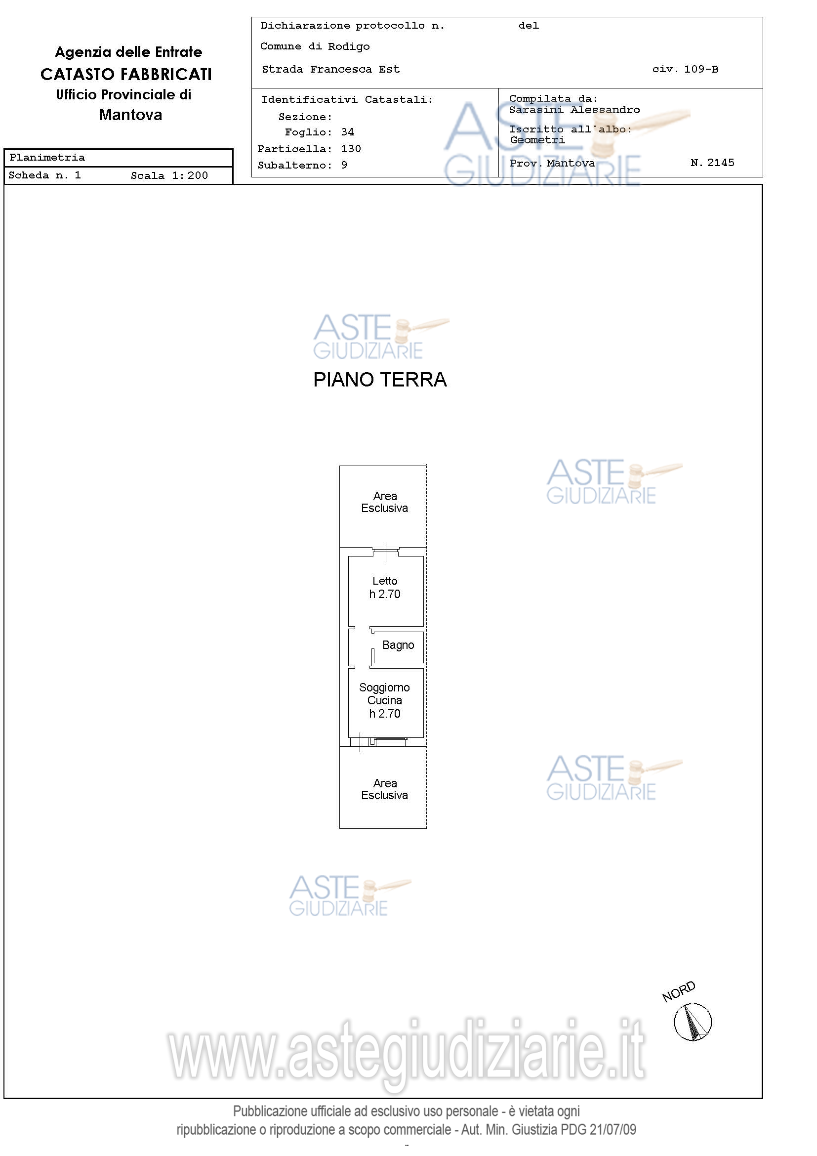 Planimetria del bene