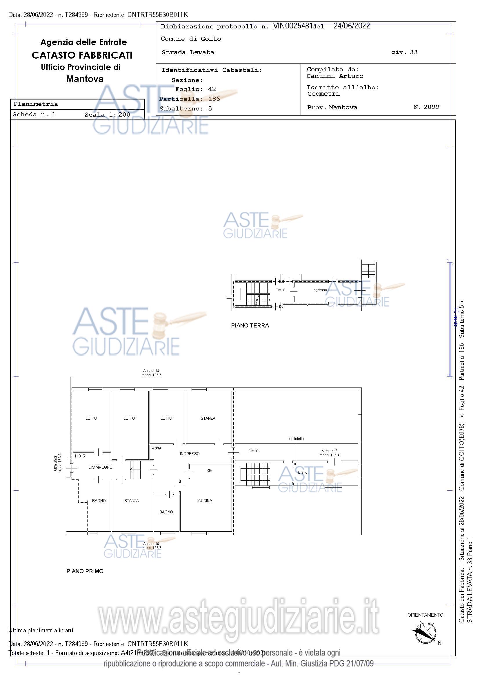 Planimetria del bene