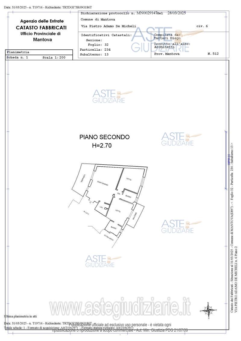 Planimetria del bene