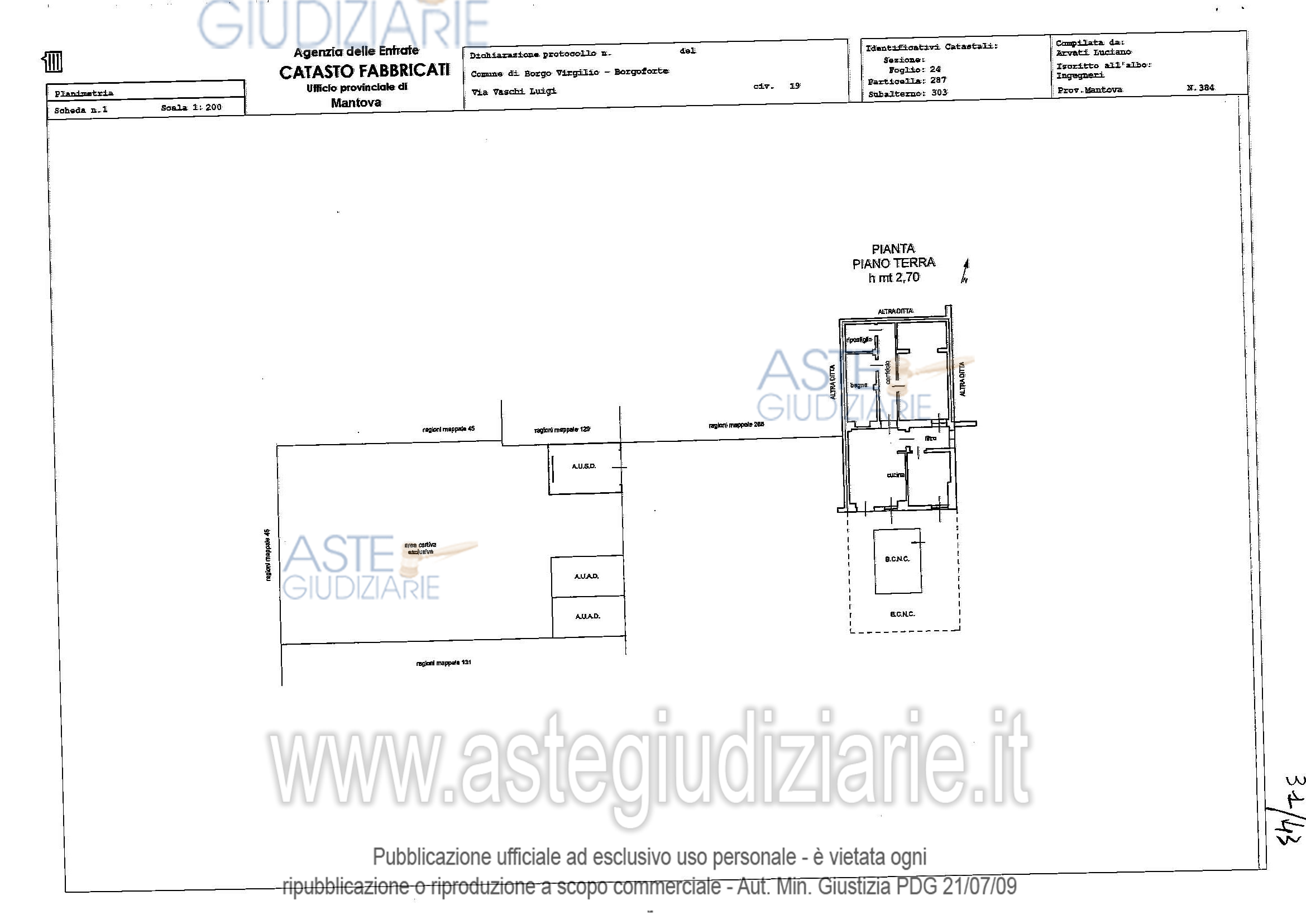 Planimetria del bene