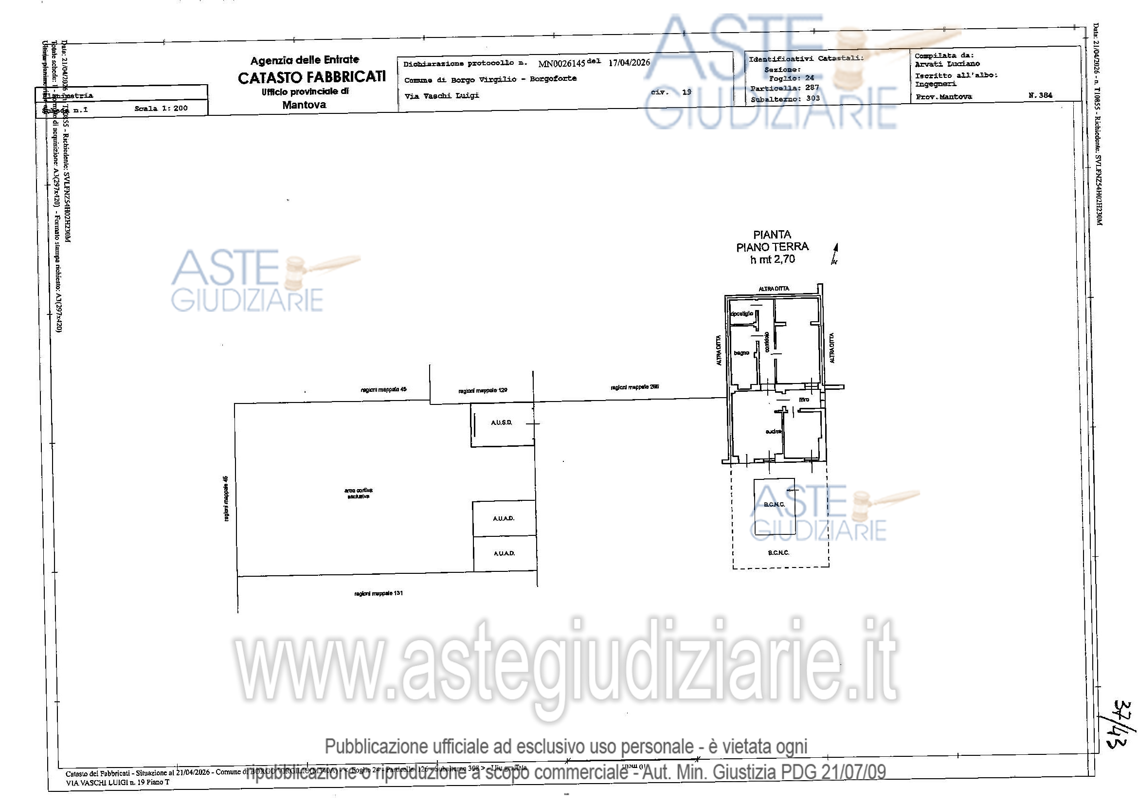 Planimetria del bene