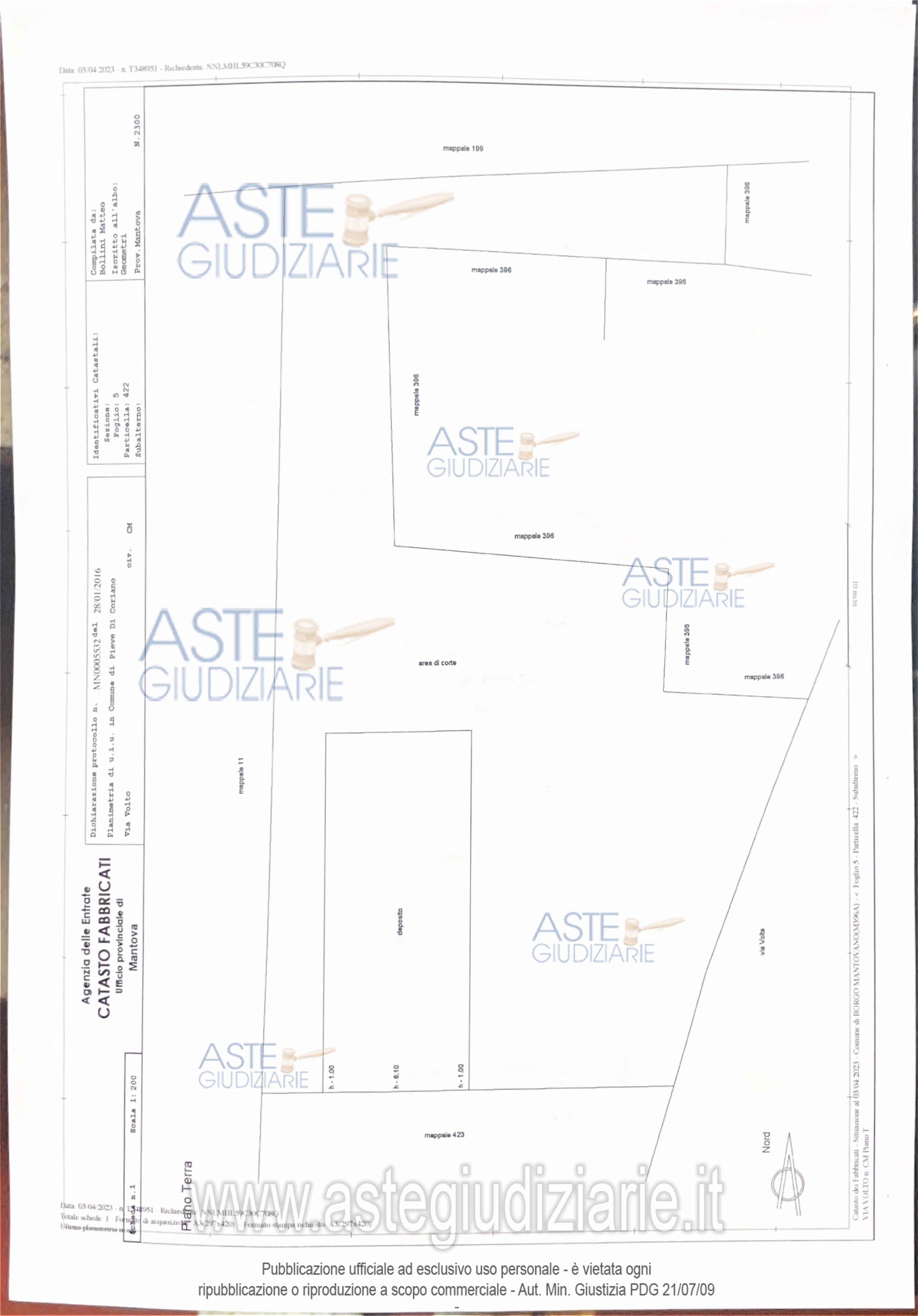 Planimetria del bene