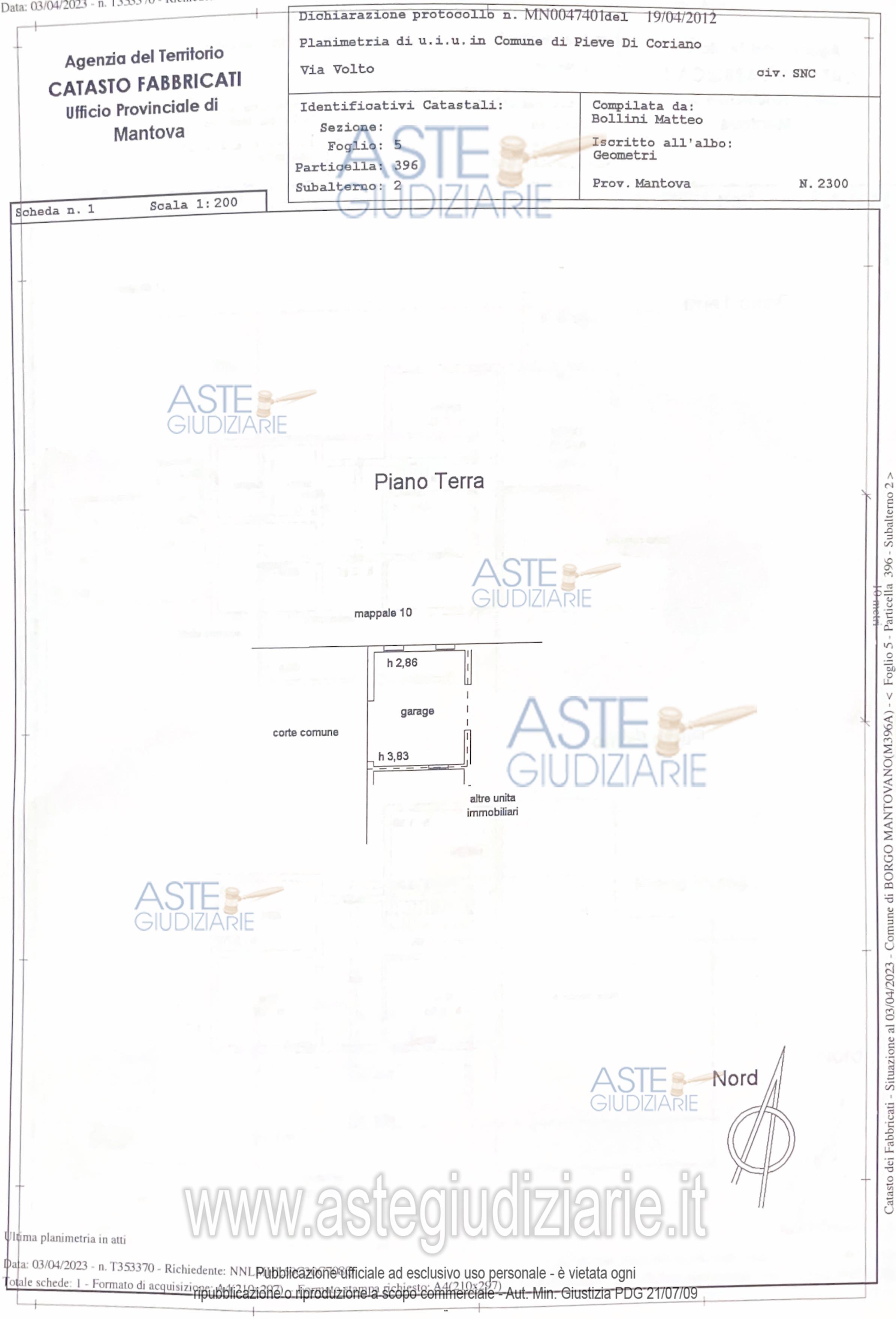 Planimetria del bene