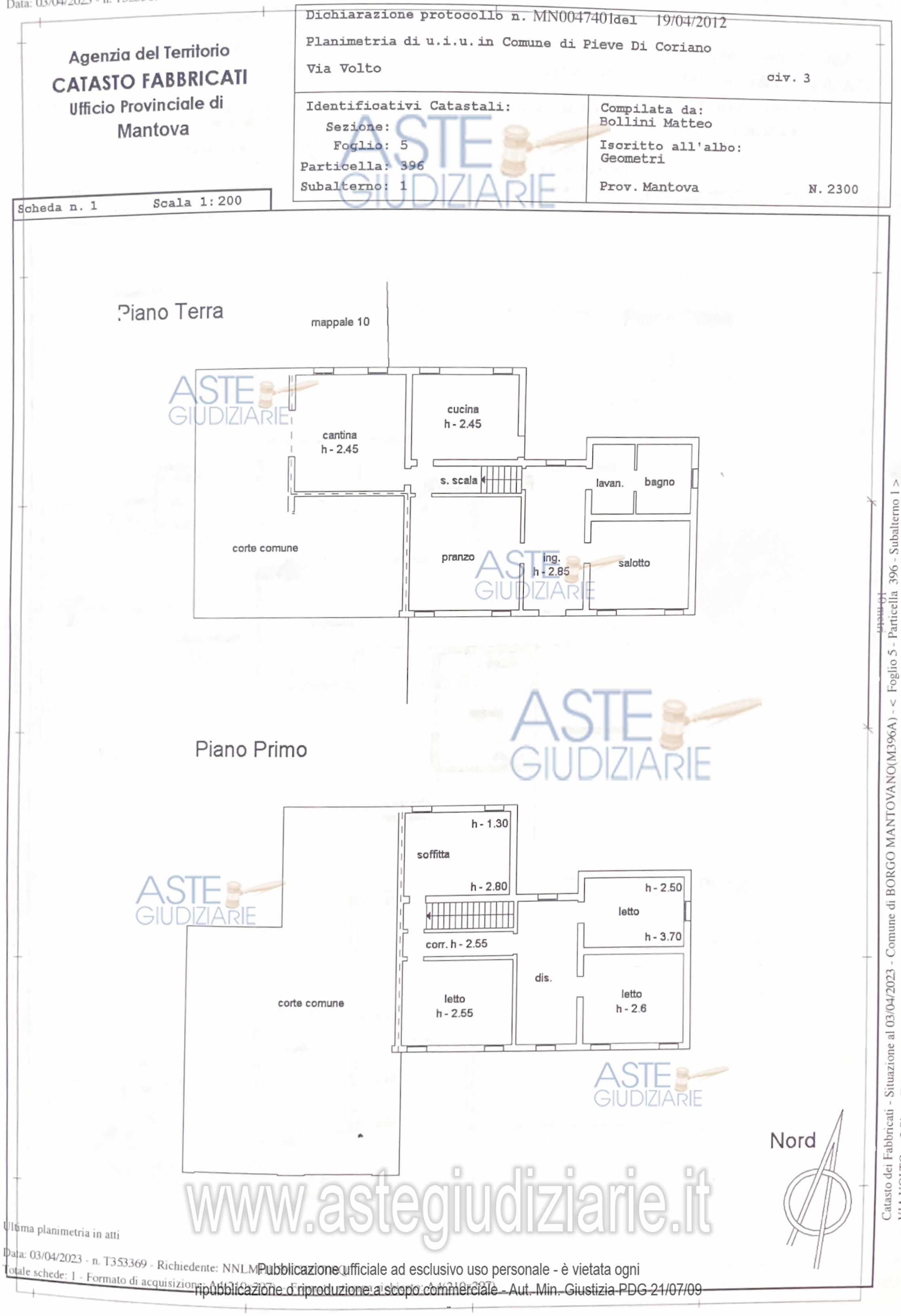 Planimetria del bene