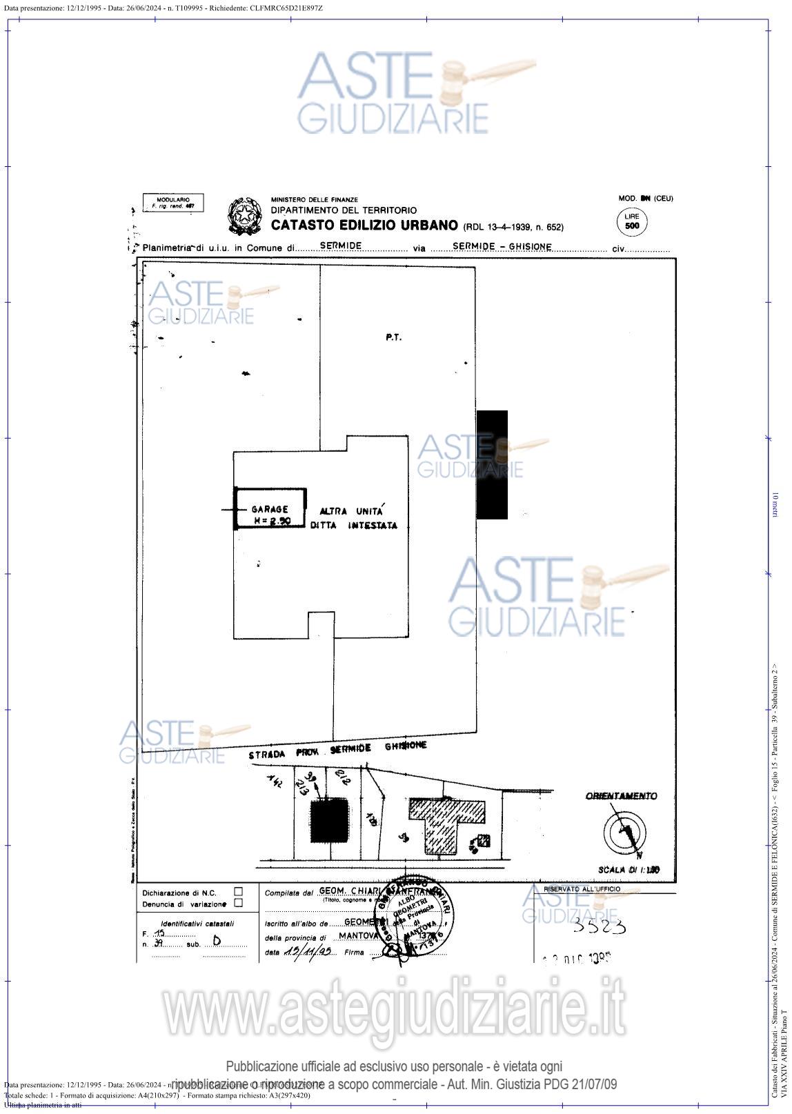 Planimetria del bene