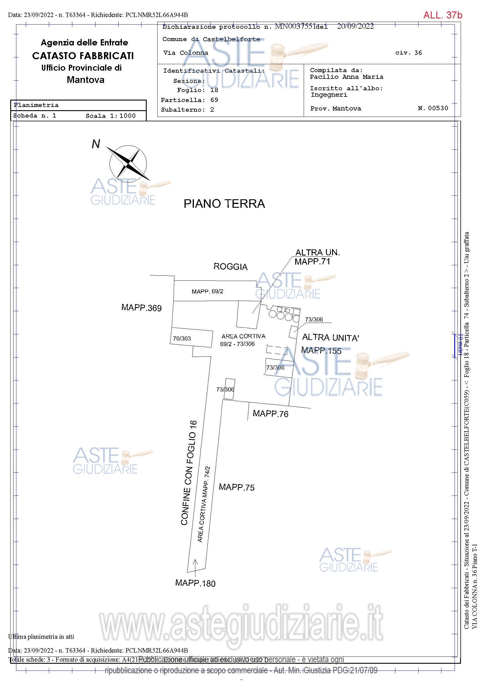 Planimetria del bene