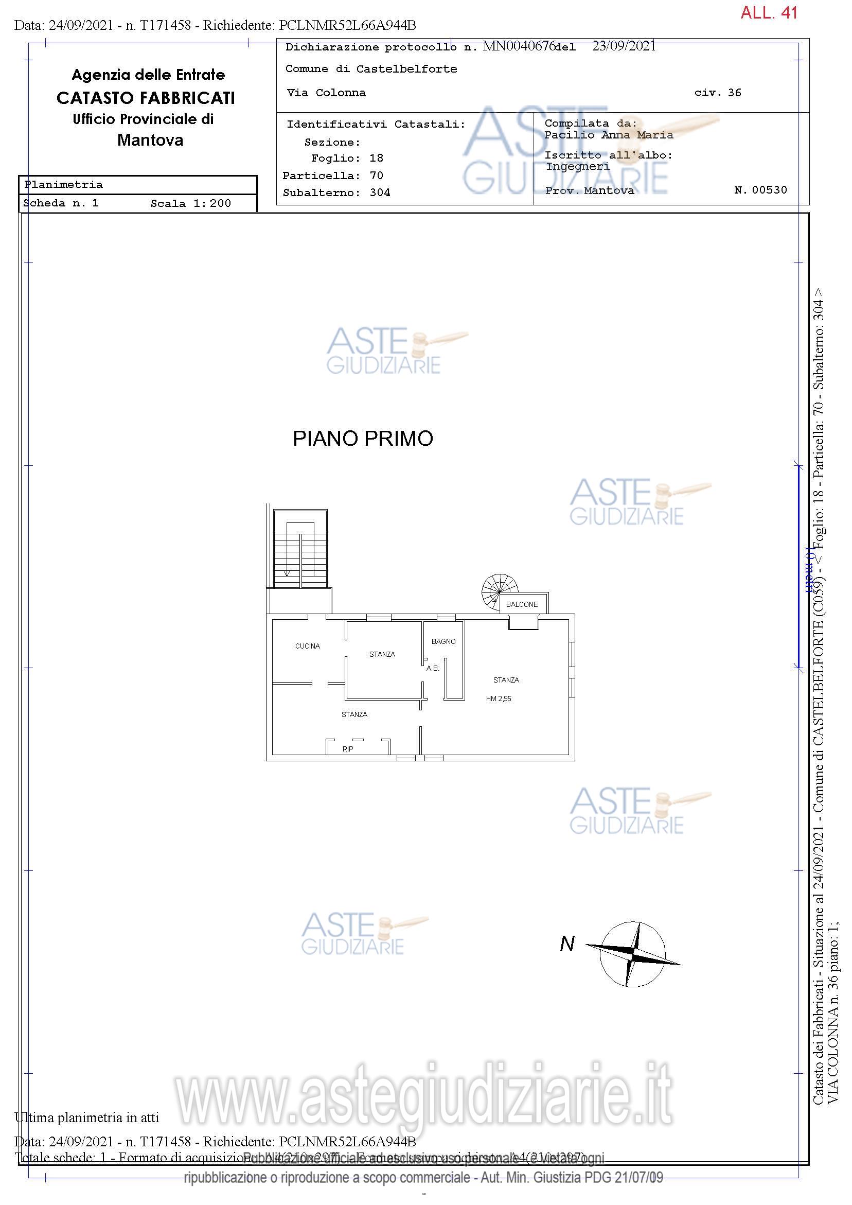 Planimetria del bene