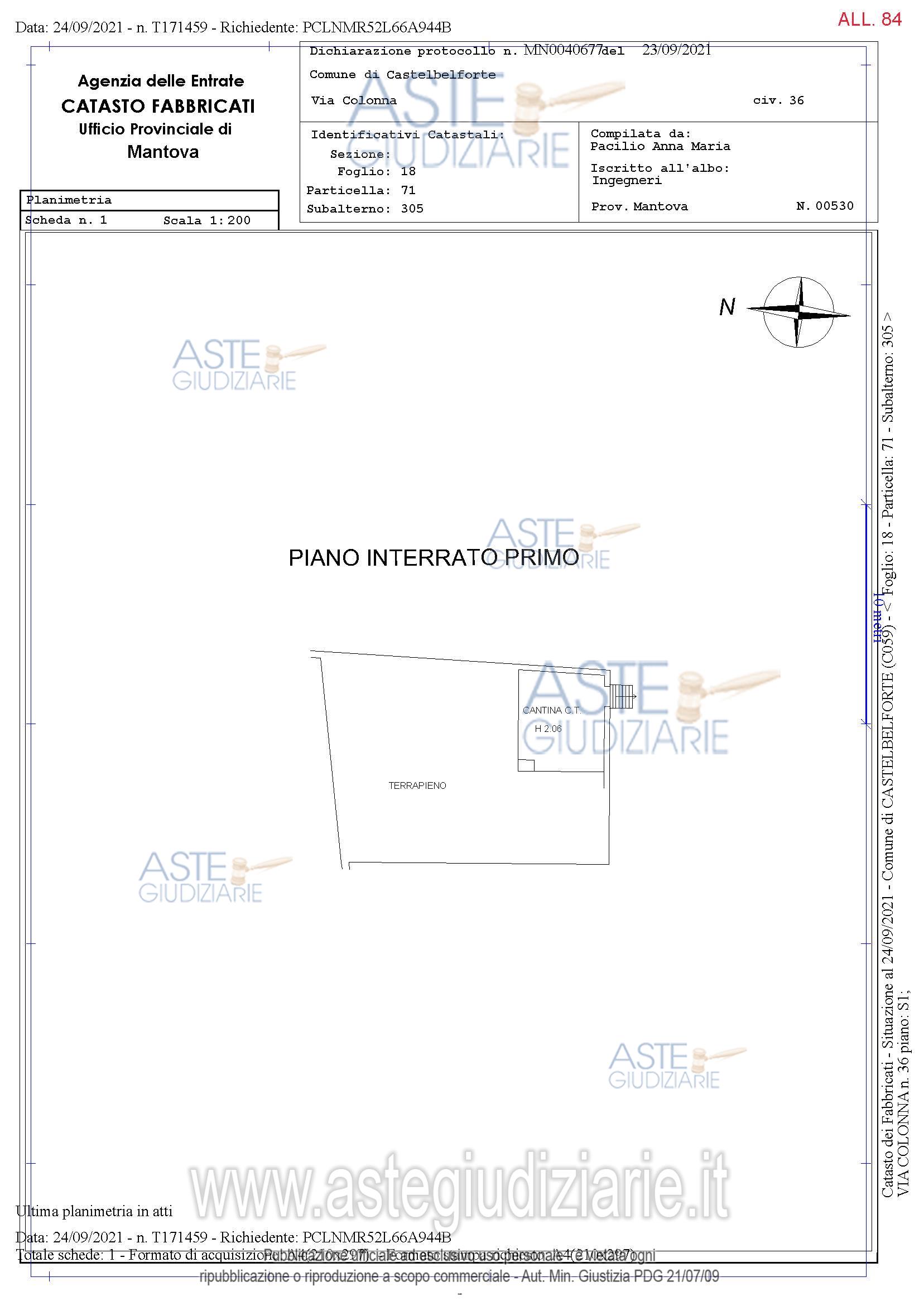 Planimetria del bene