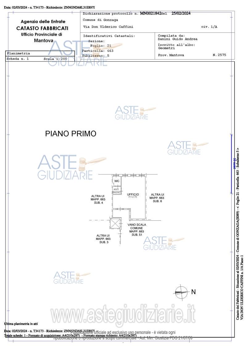 Planimetria del bene