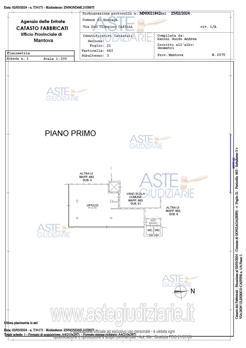 Planimetria del bene