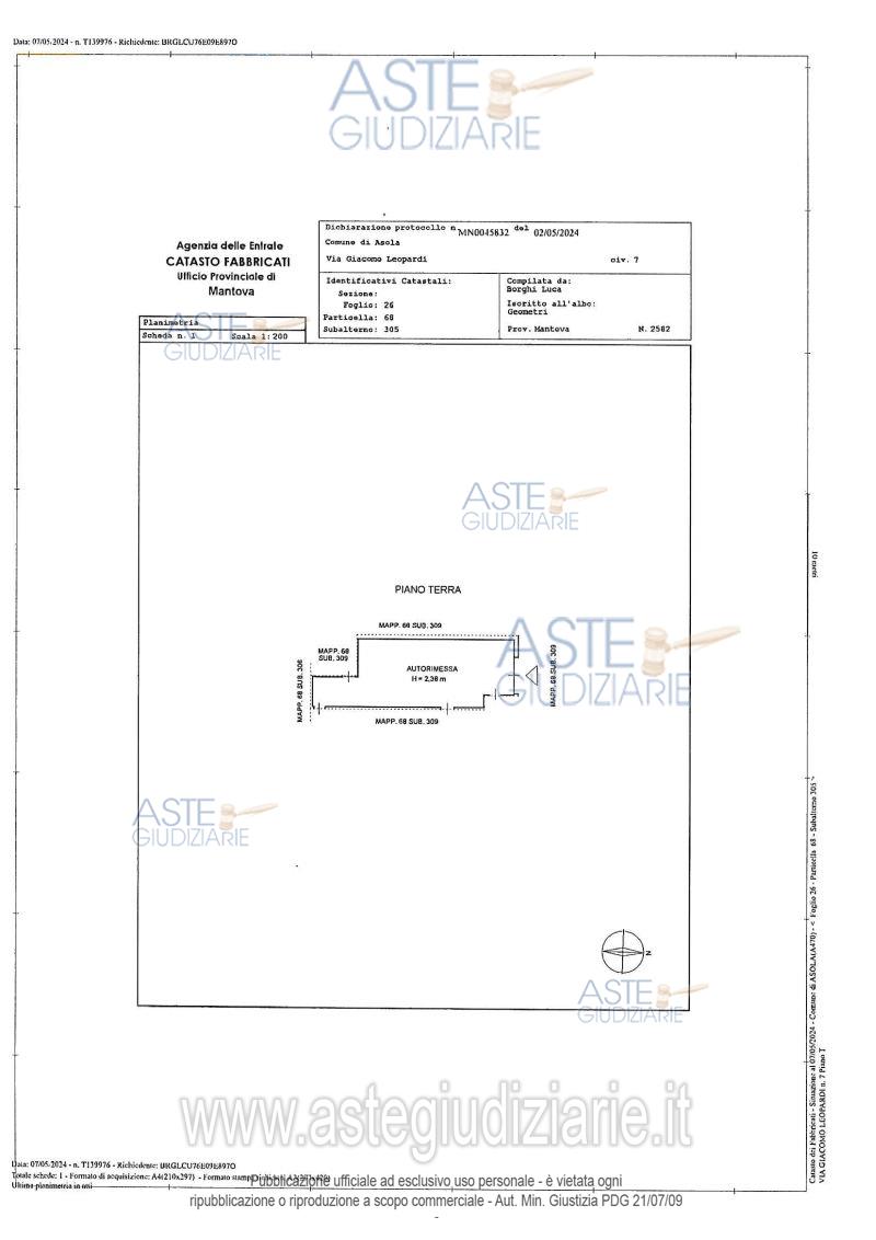 Planimetria del bene