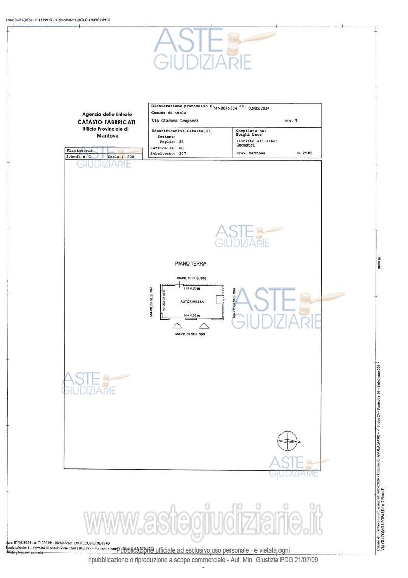 Planimetria del bene