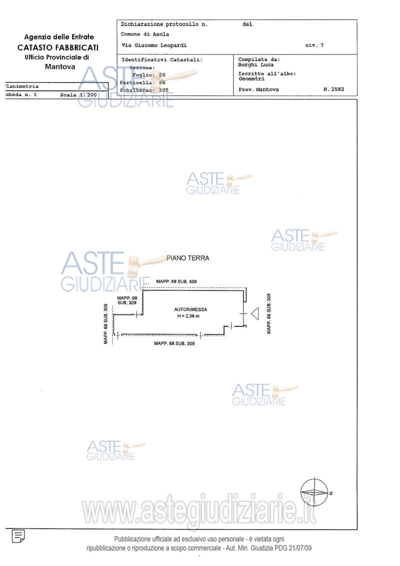 Planimetria del bene