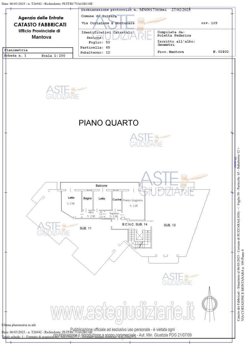 Planimetria del bene