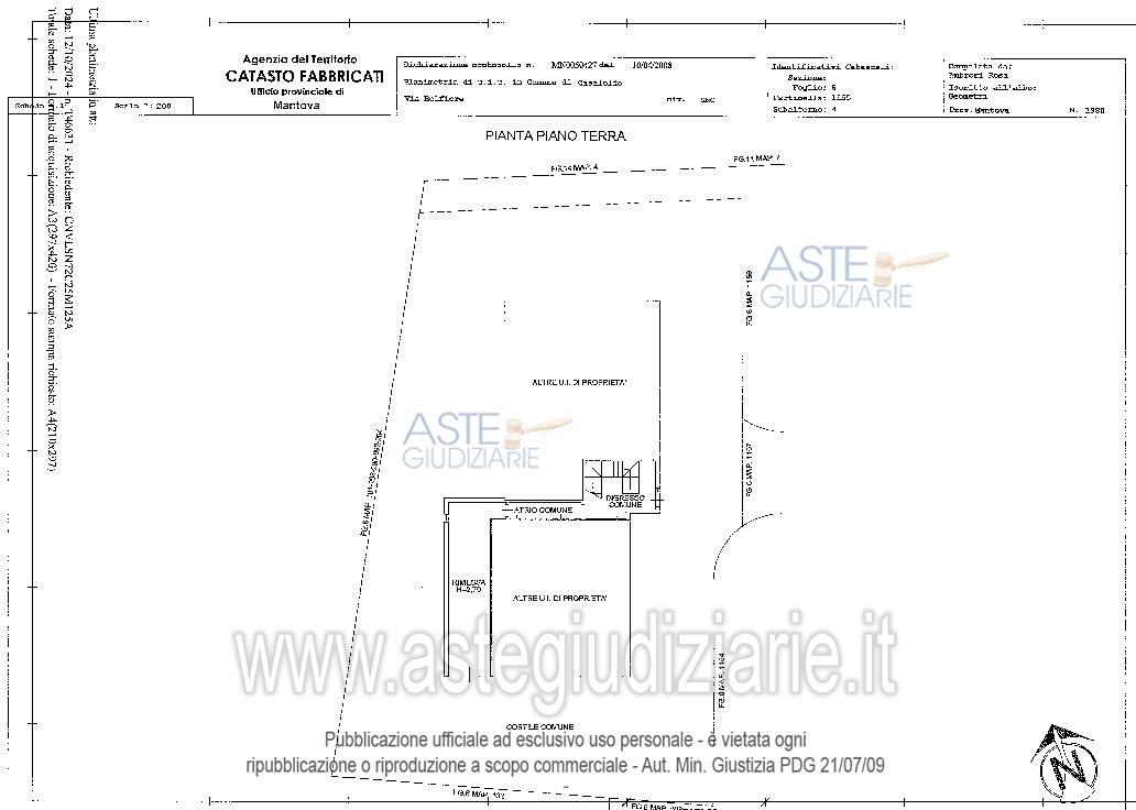 Planimetria del bene