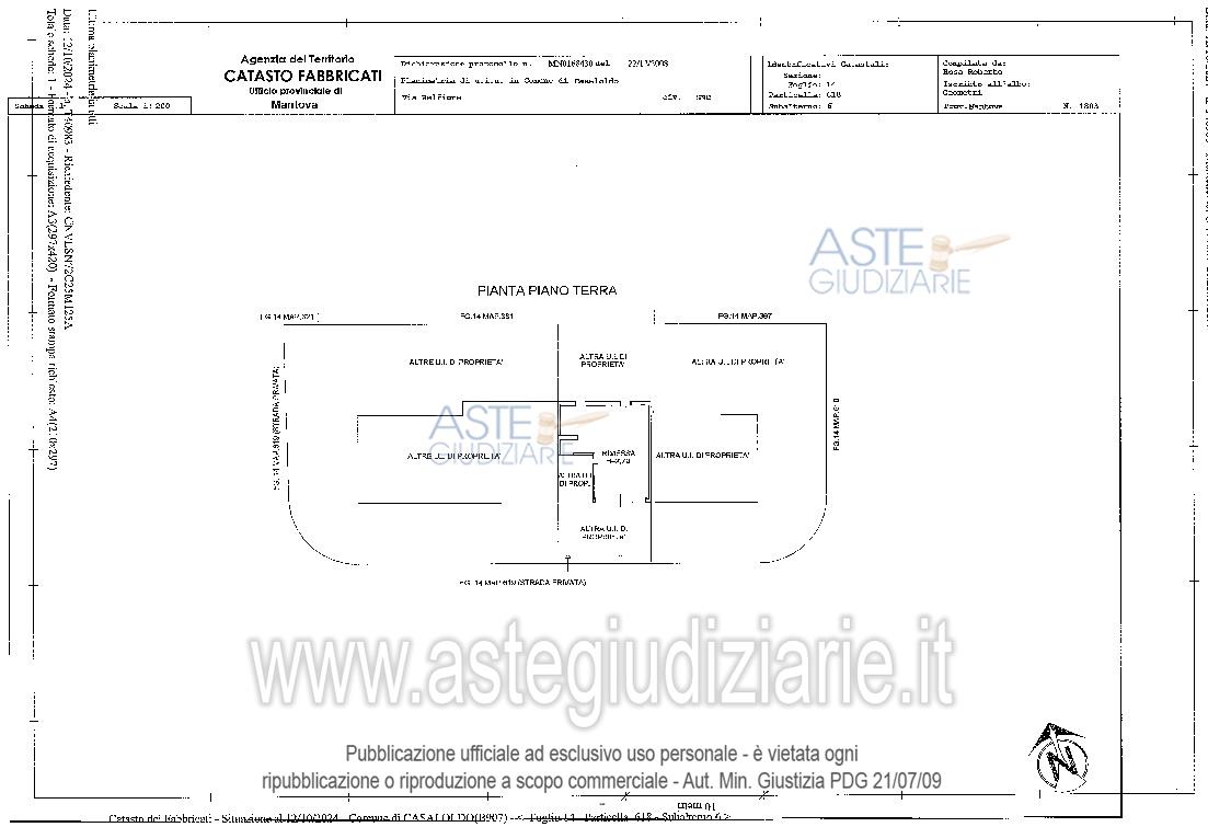 Planimetria del bene