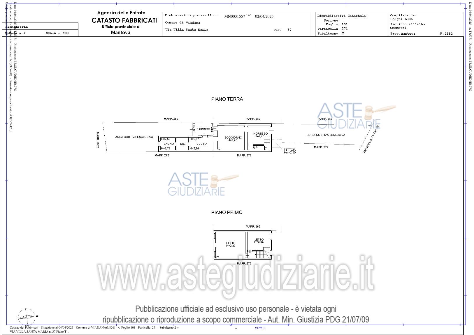 Planimetria del bene