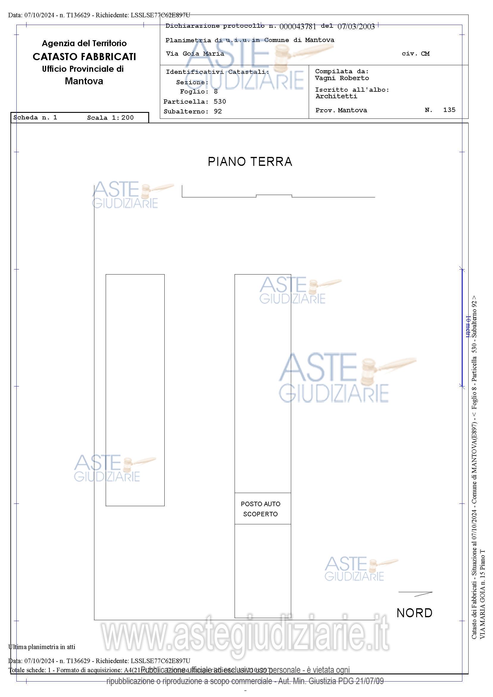 Planimetria del bene