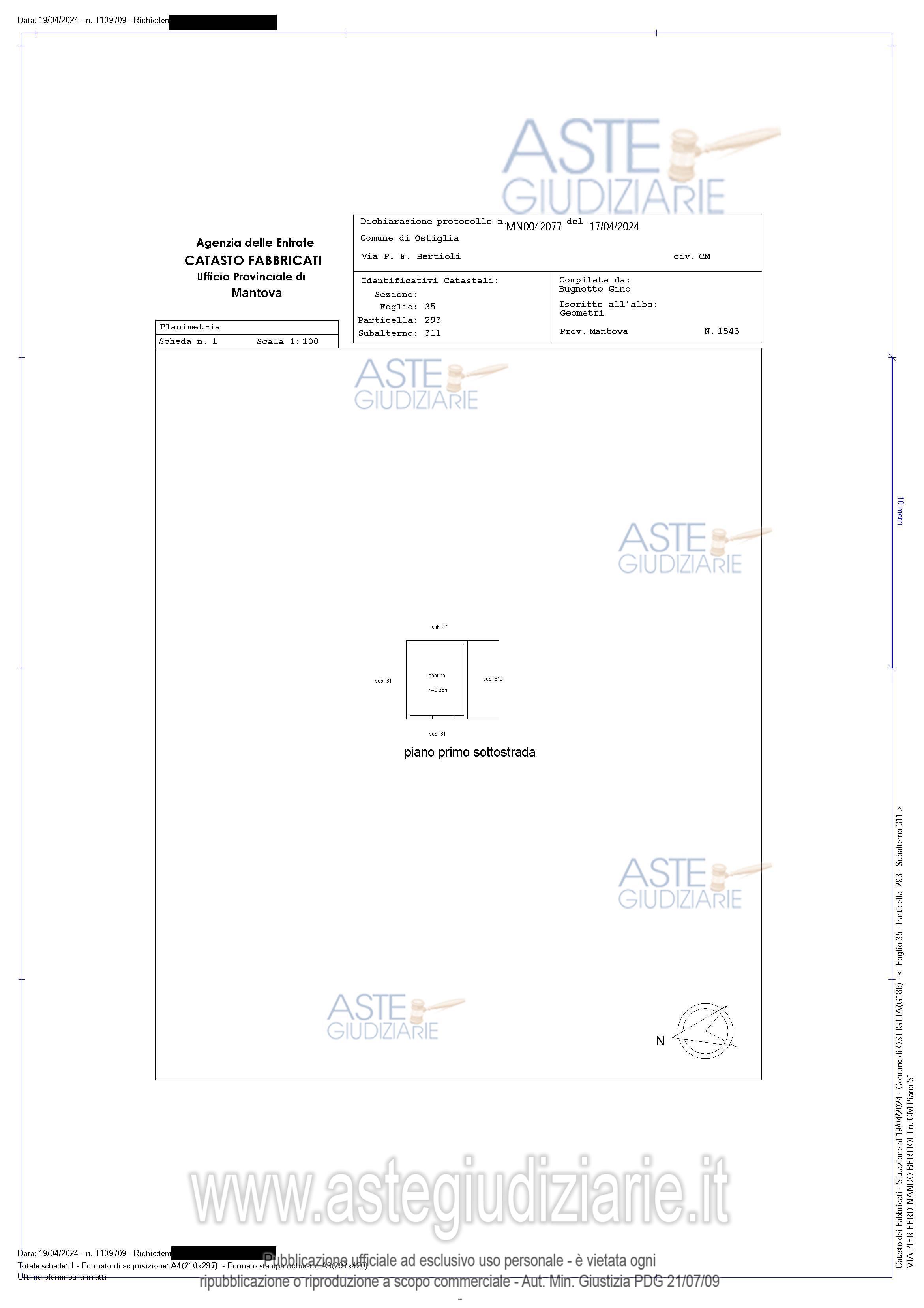 Planimetria del bene