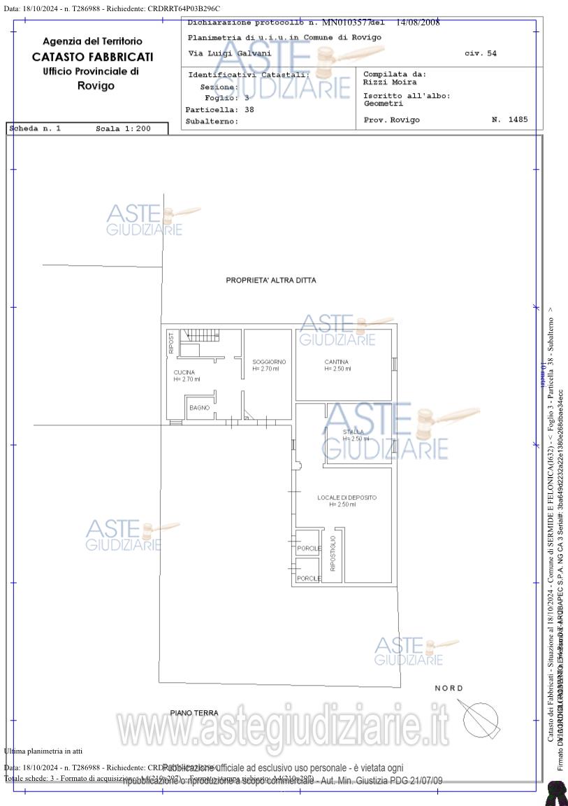Planimetria del bene