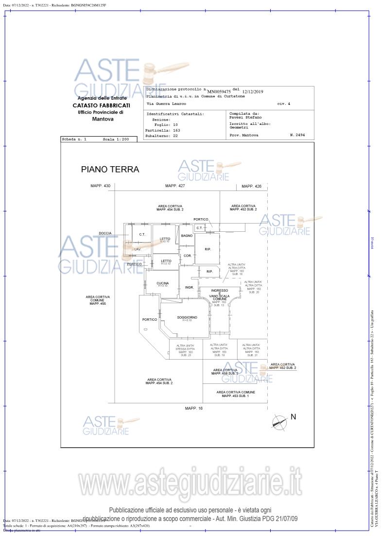 Planimetria del bene