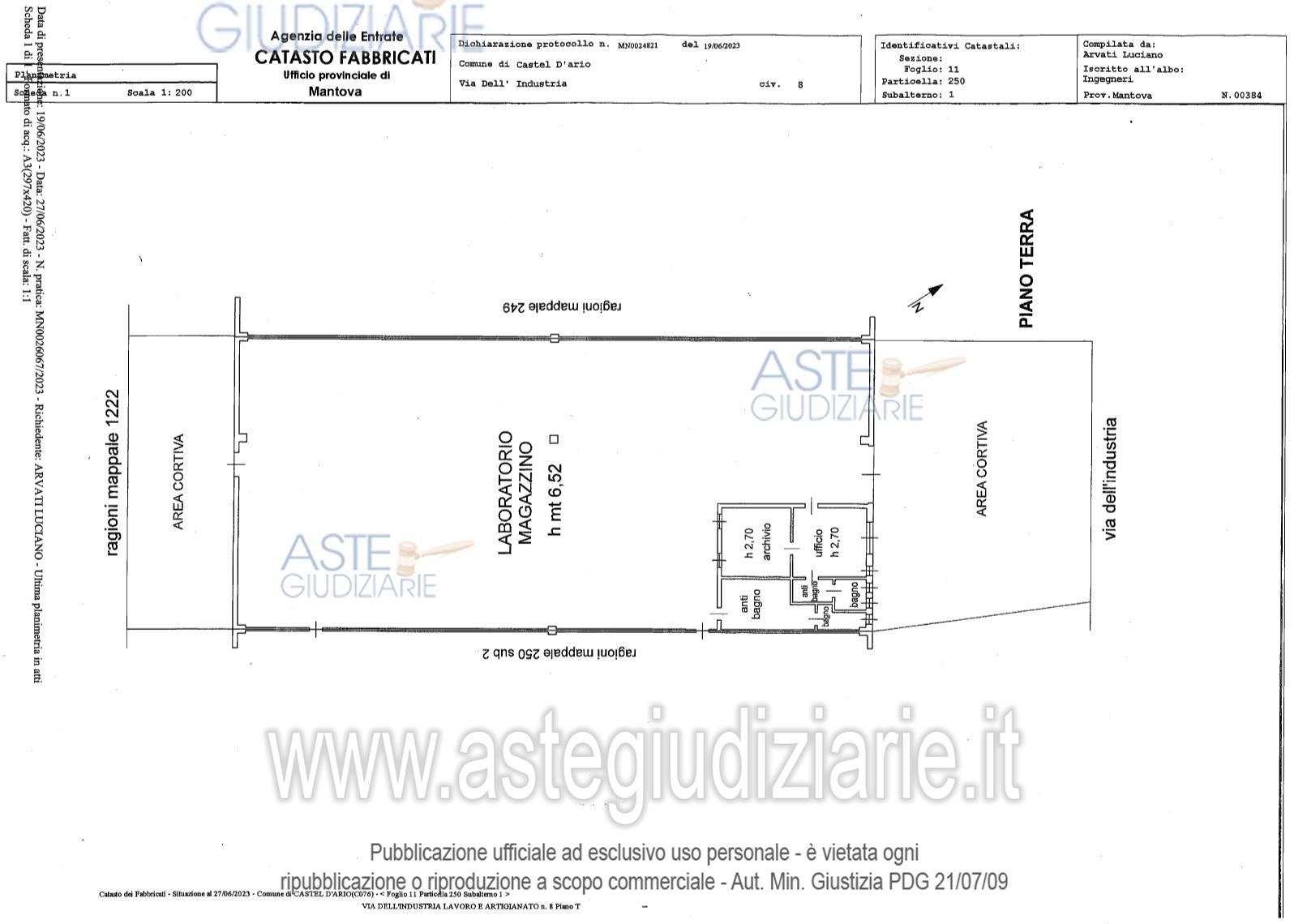 Planimetria del bene