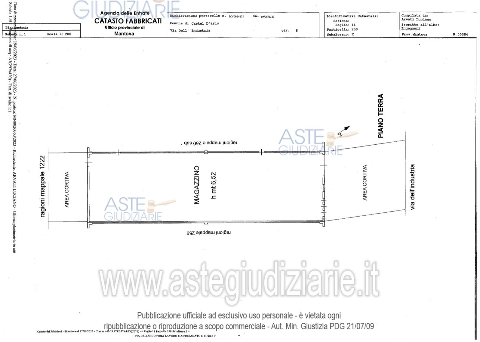 Planimetria del bene