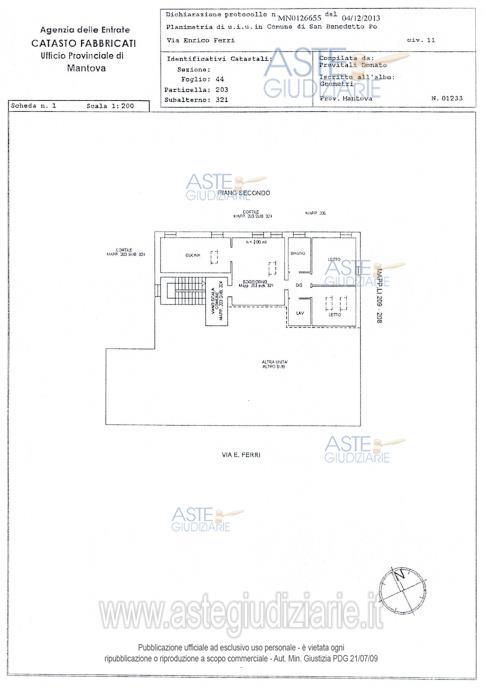 Planimetria del bene