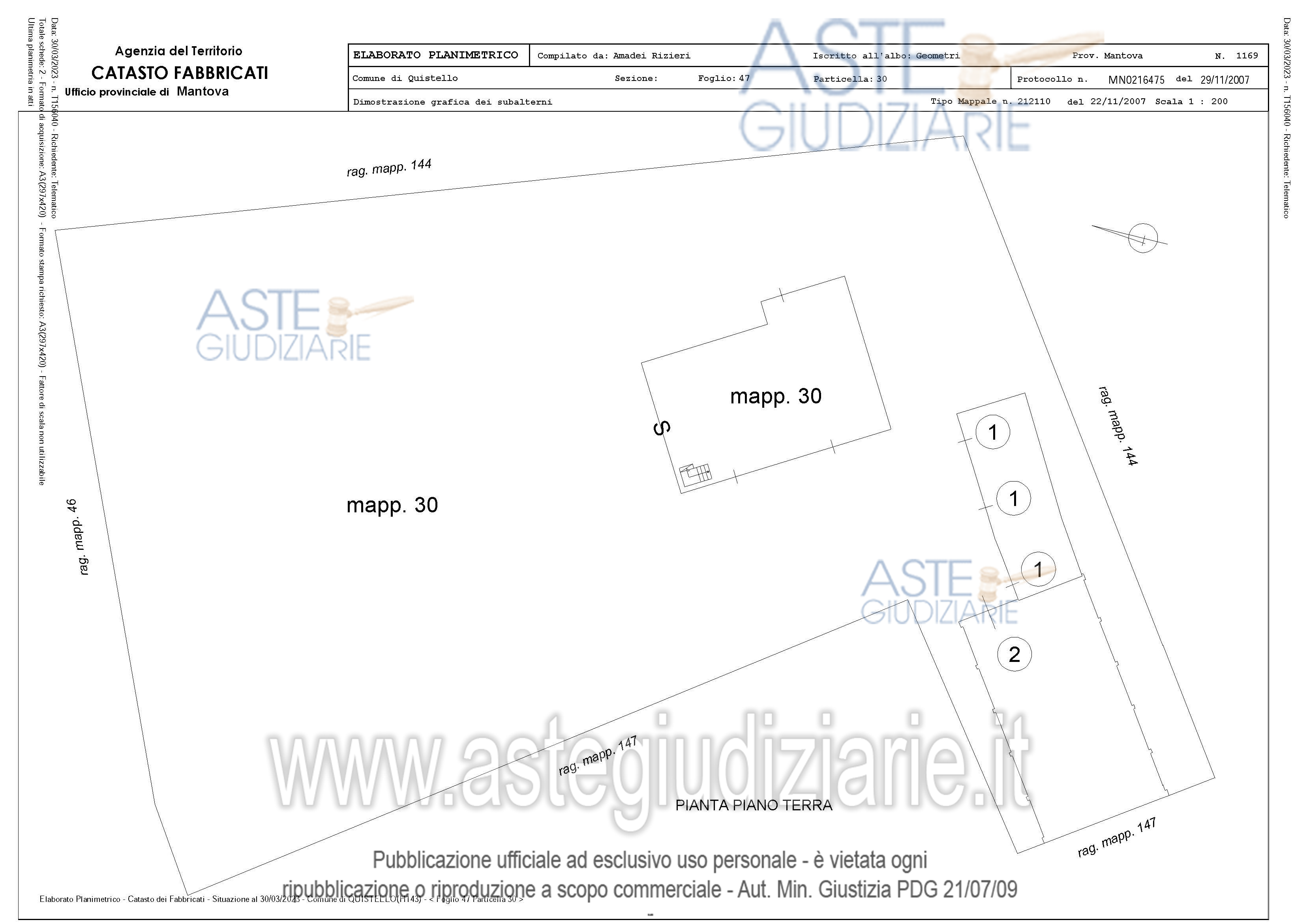 Planimetria del bene