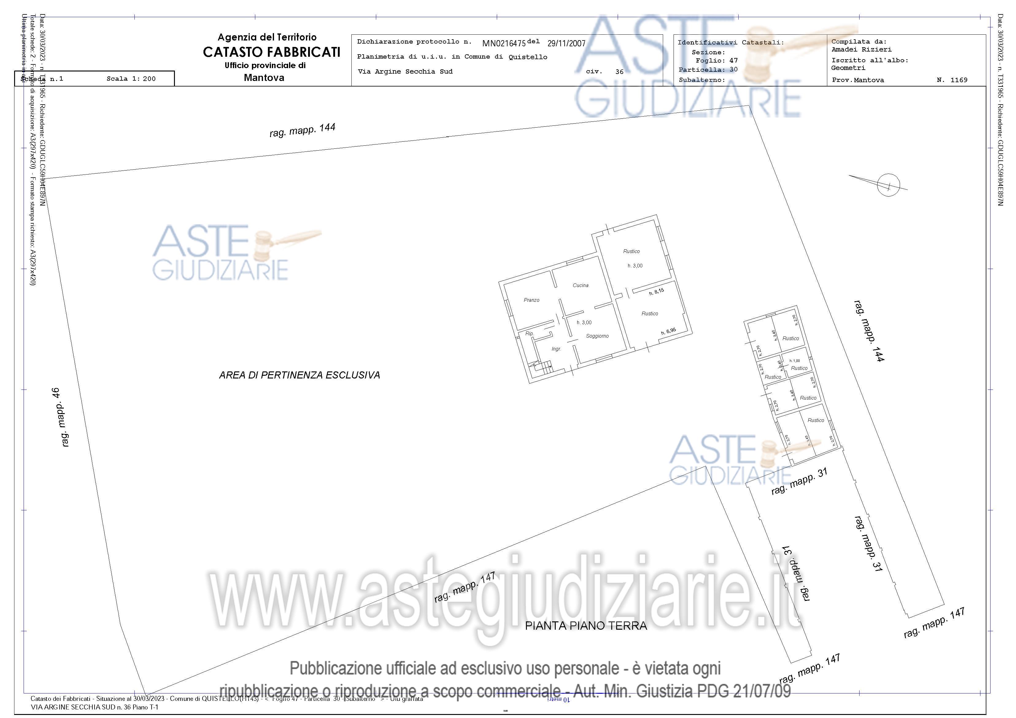 Planimetria del bene