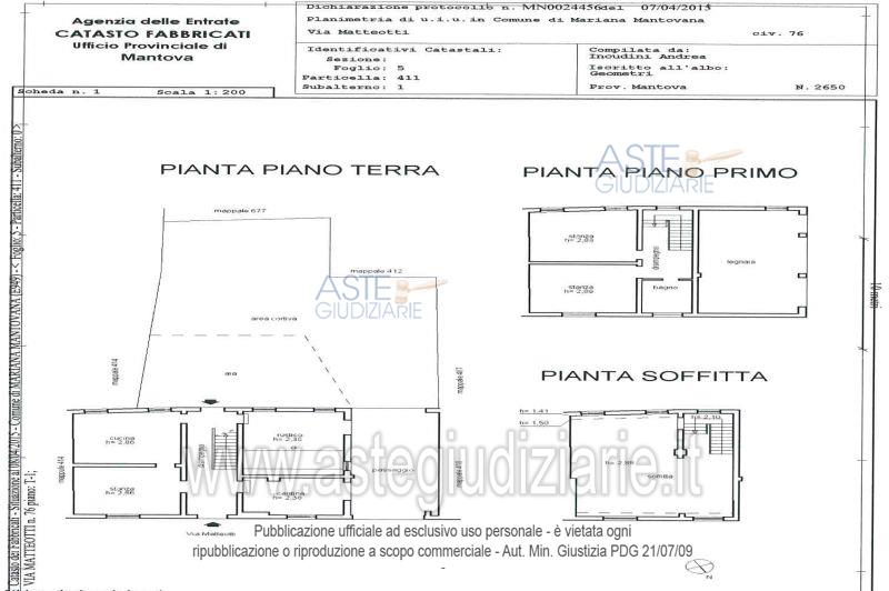 Planimetria del bene