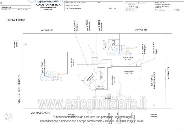 Planimetria del bene
