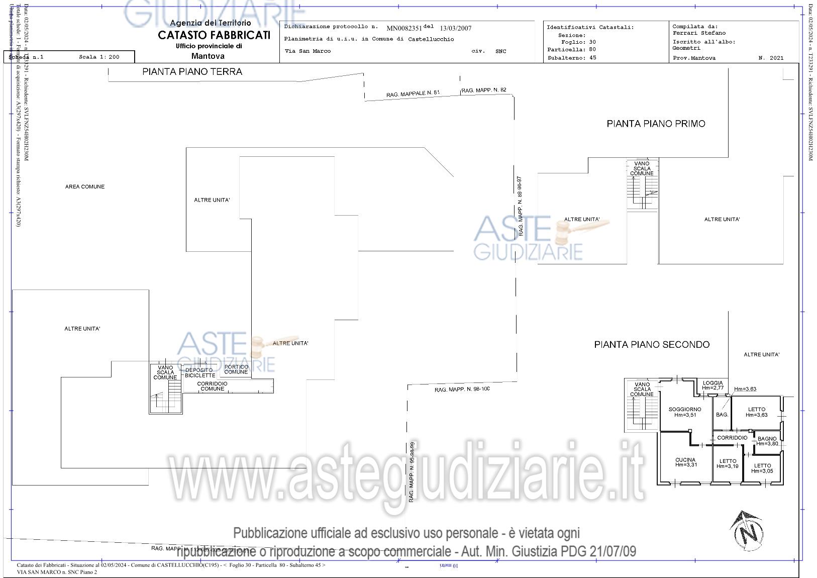 Planimetria del bene