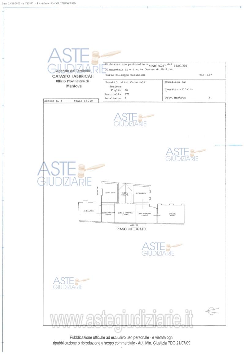 Planimetria del bene