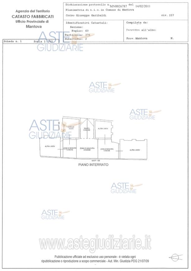 Planimetria del bene