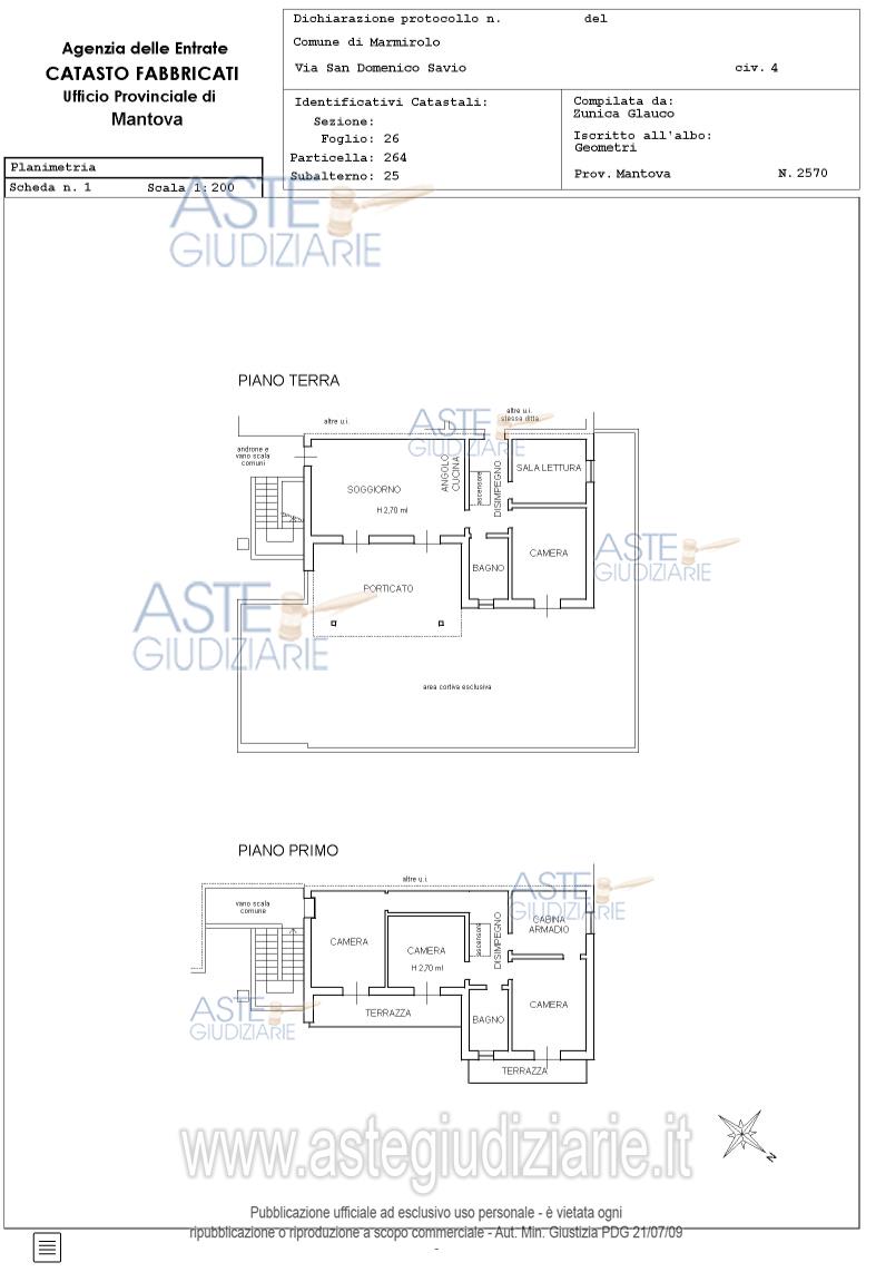 Planimetria del bene
