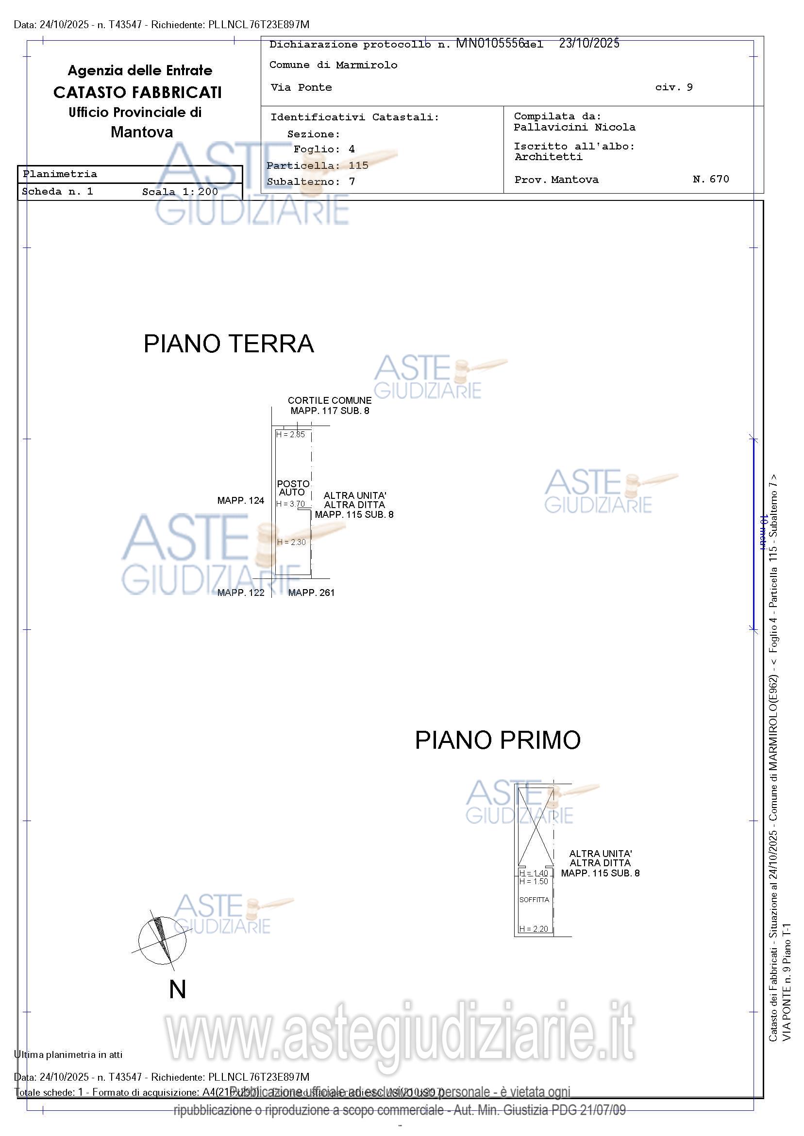 Planimetria del bene