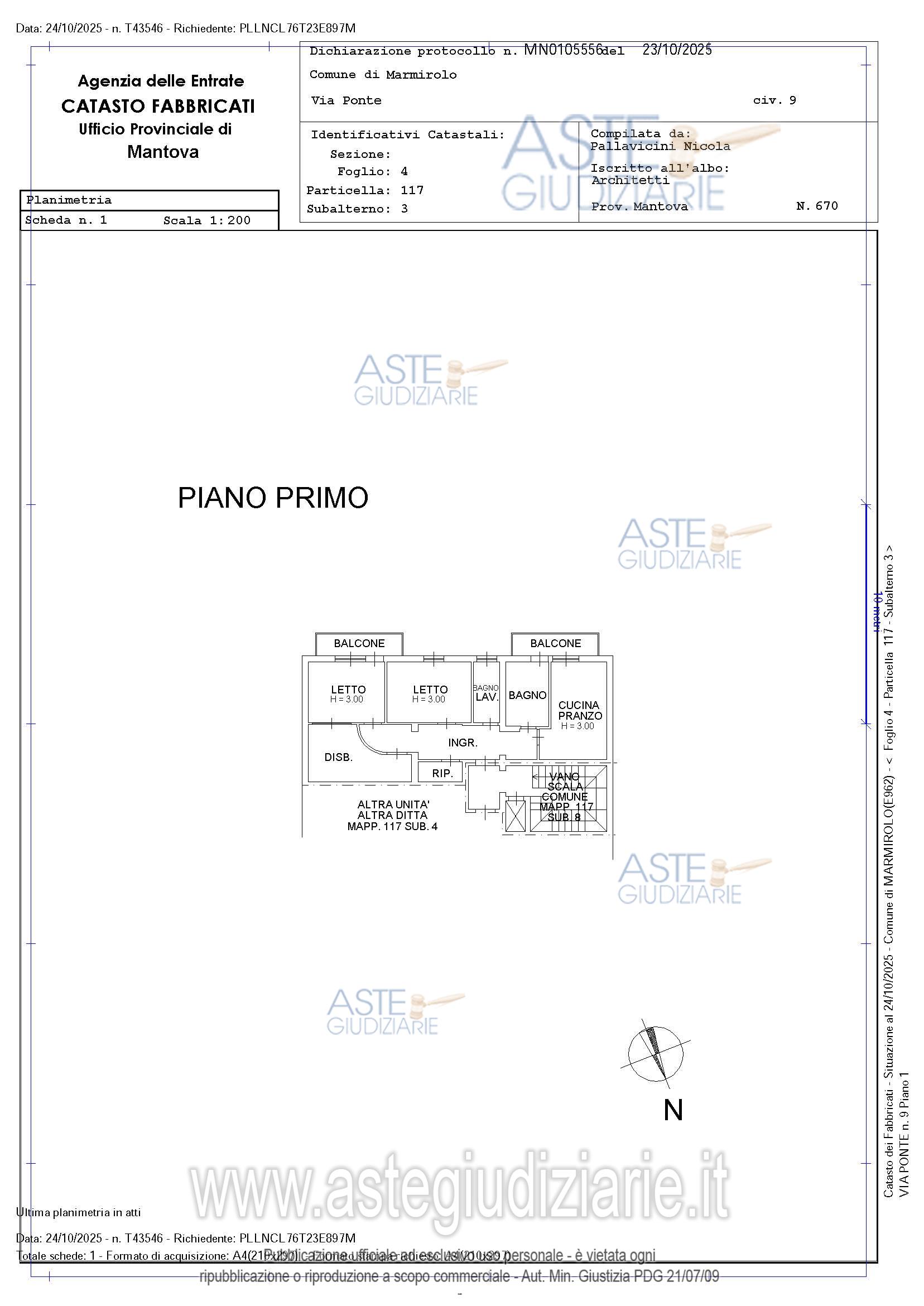 Planimetria del bene