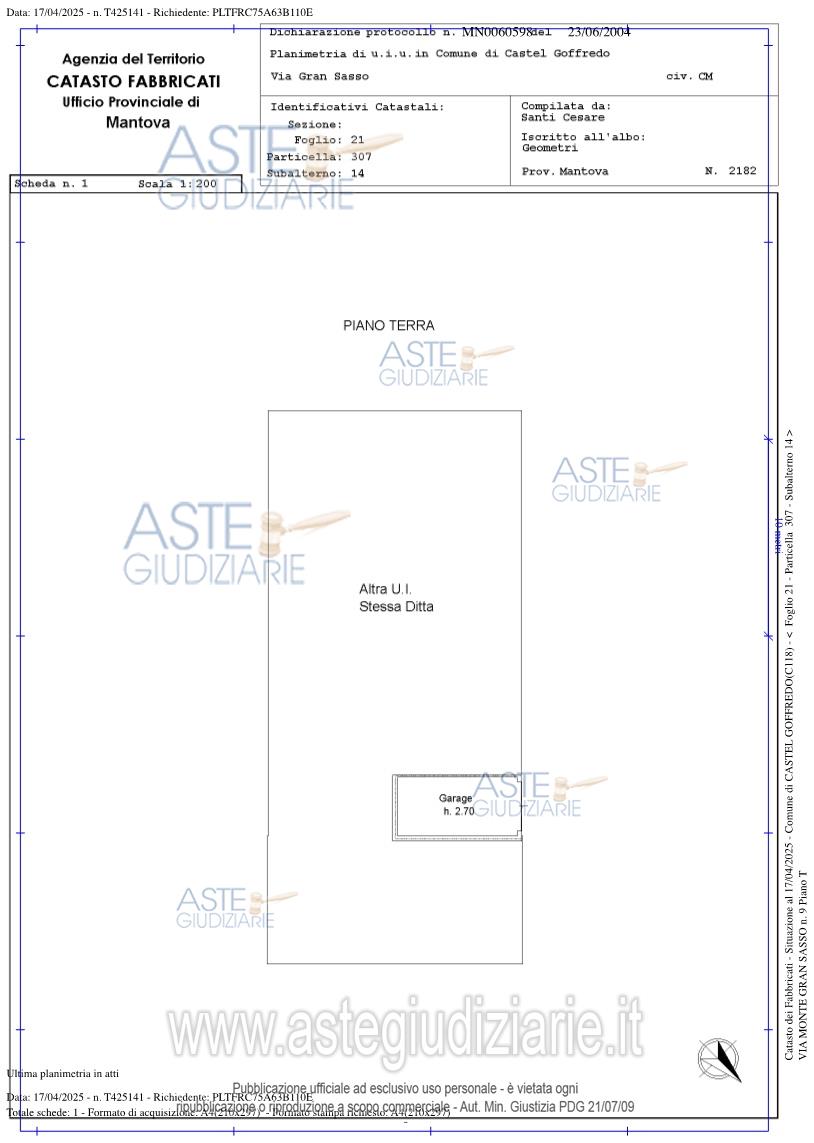 Planimetria del bene