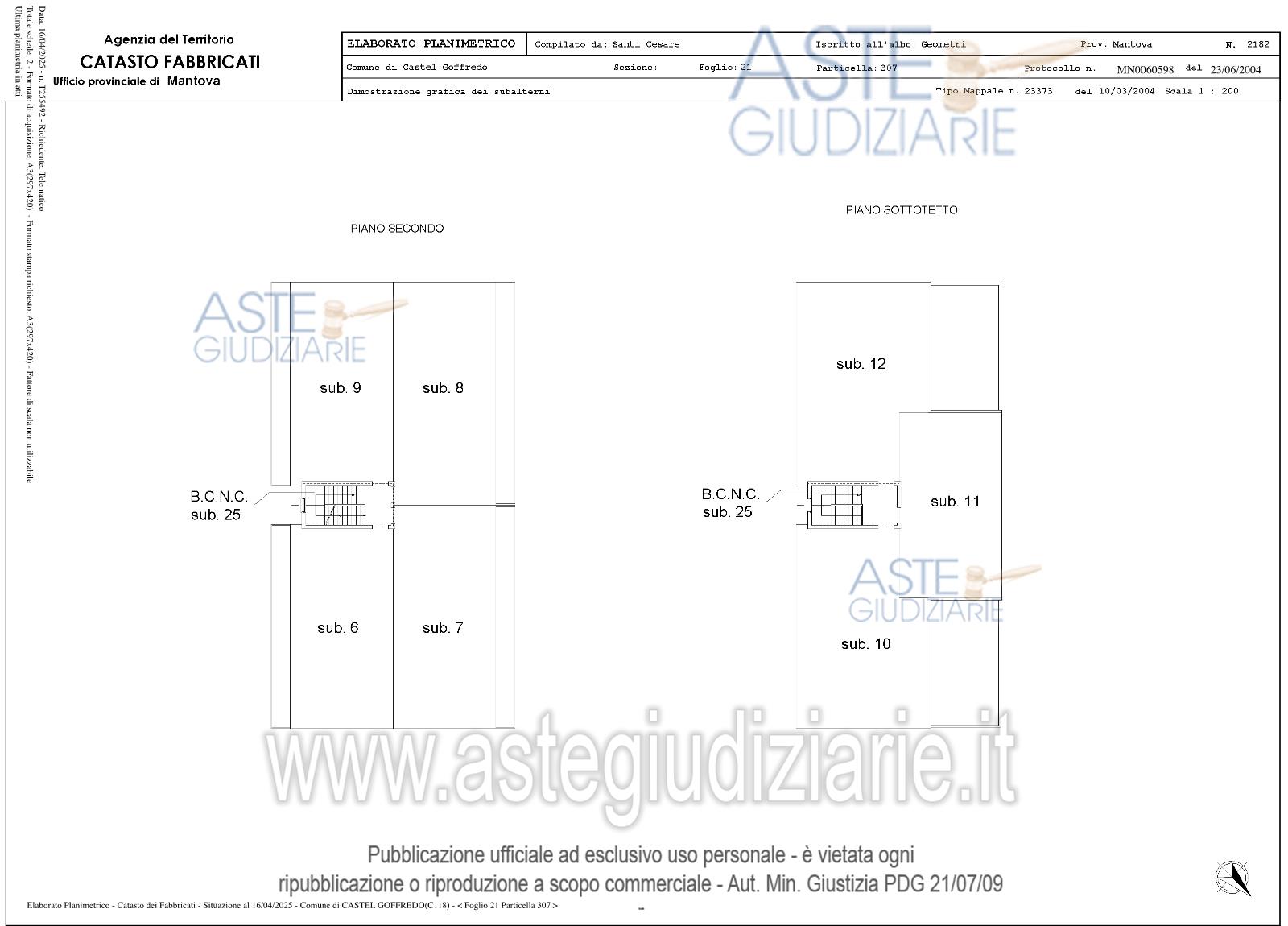 Planimetria del bene