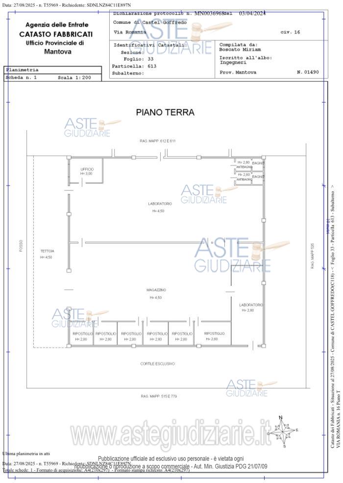 Planimetria del bene