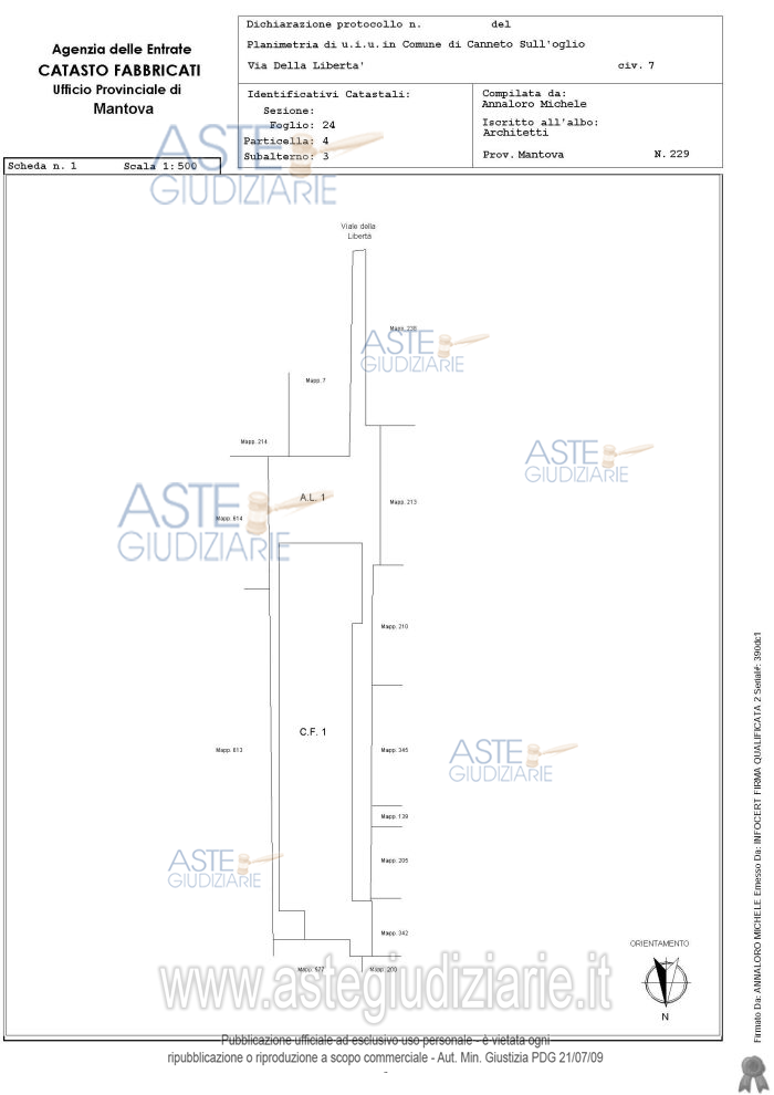 Planimetria del bene
