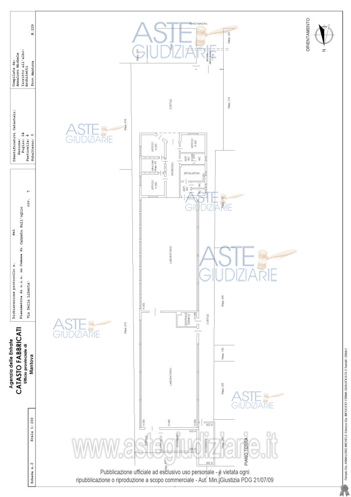 Planimetria del bene