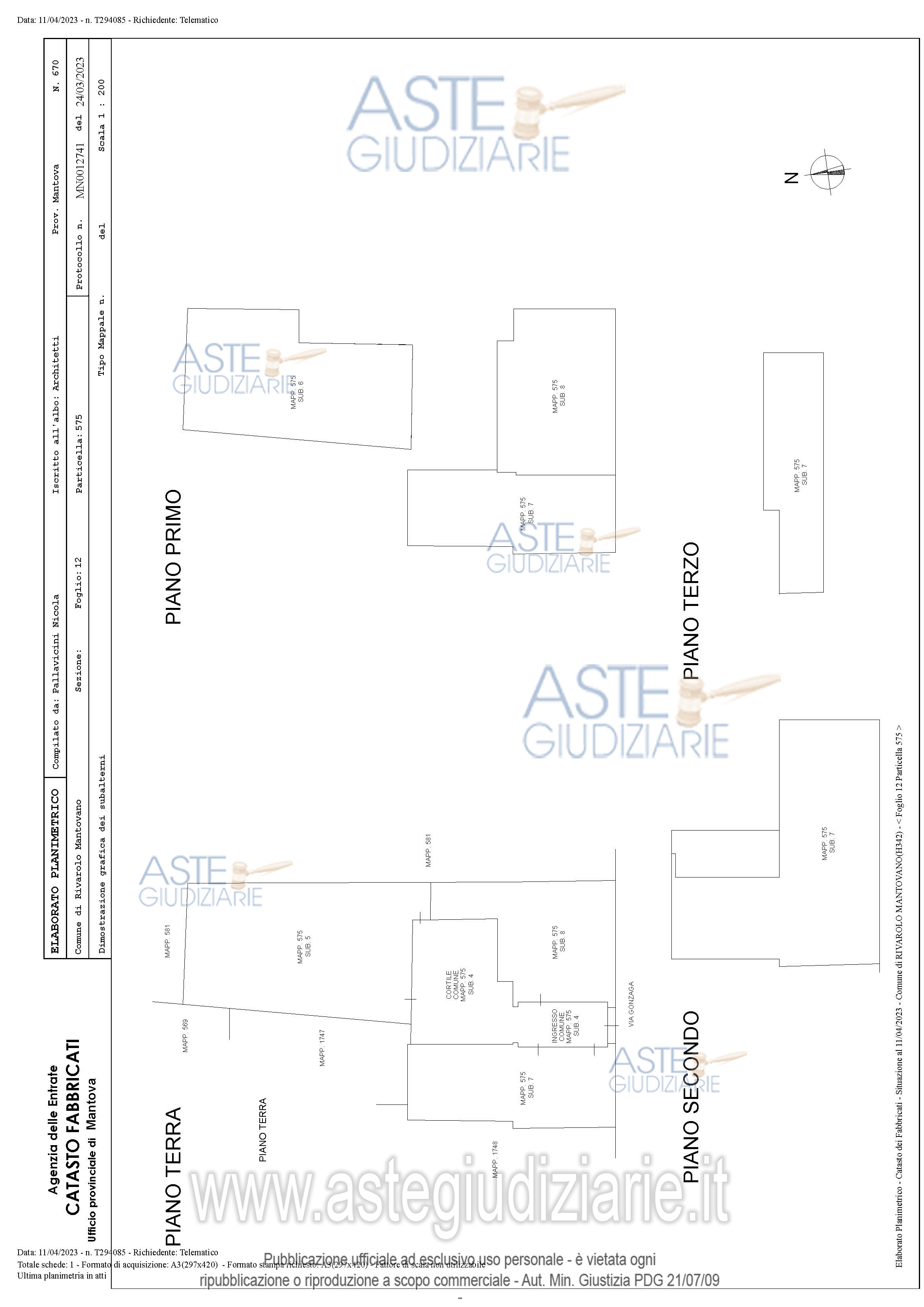 Planimetria del bene