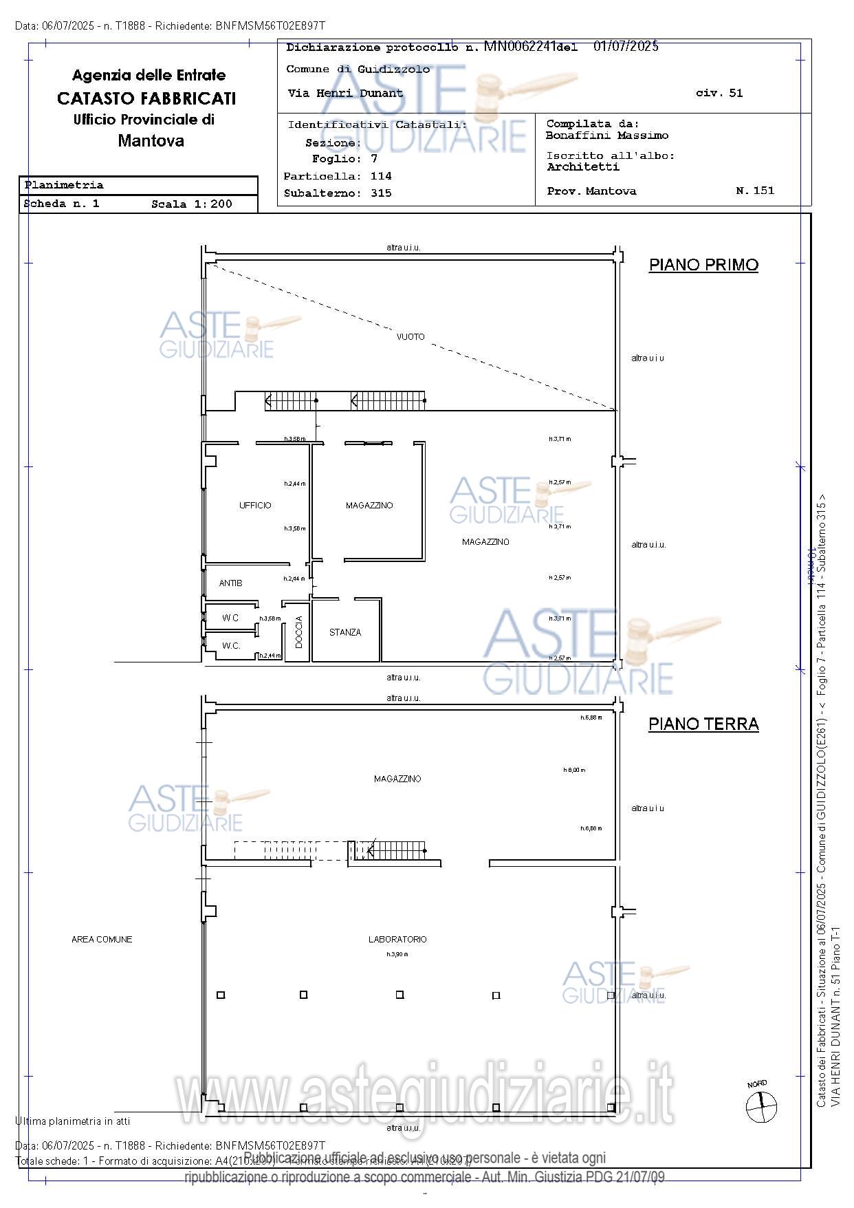 Planimetria del bene