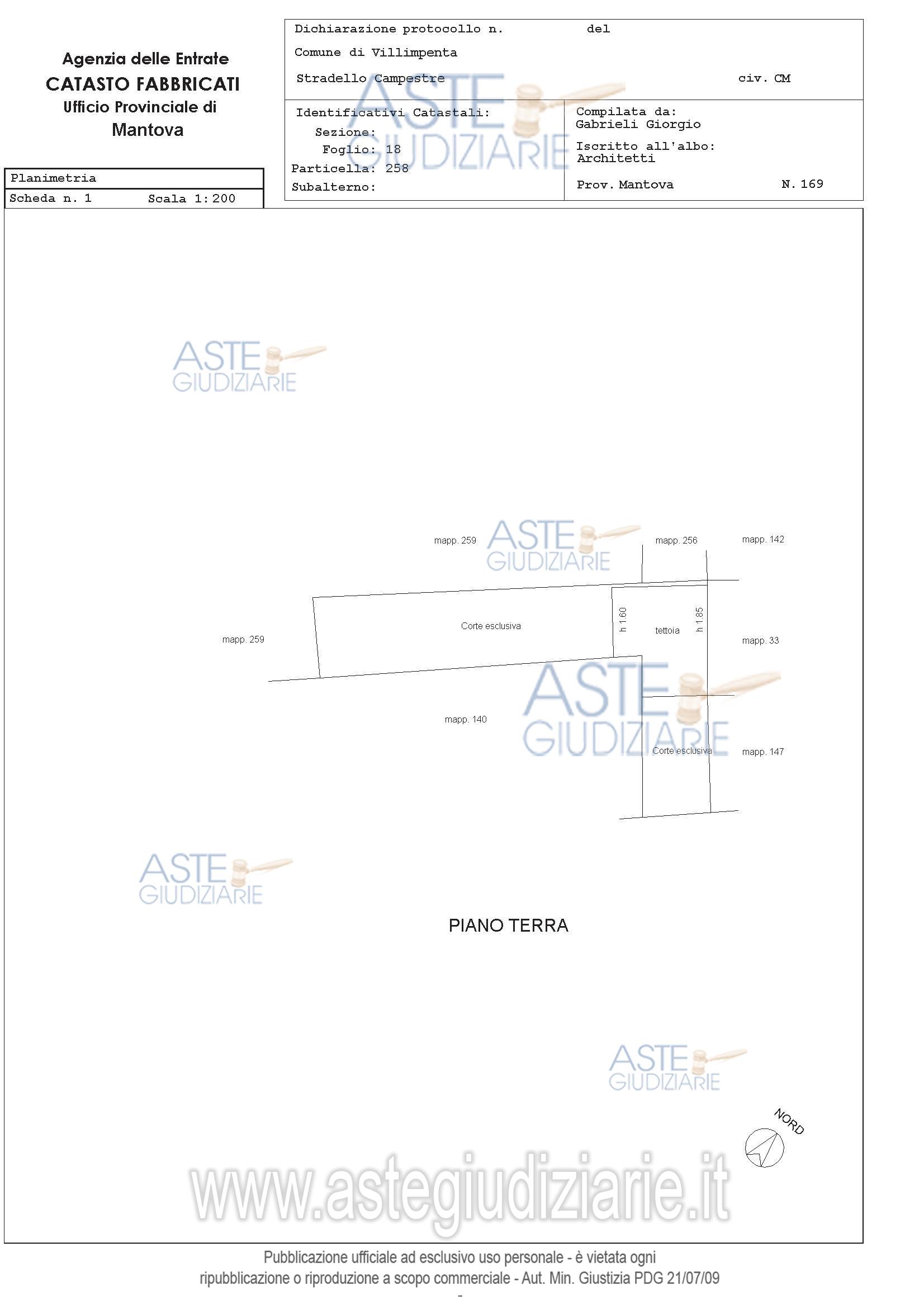 Planimetria del bene