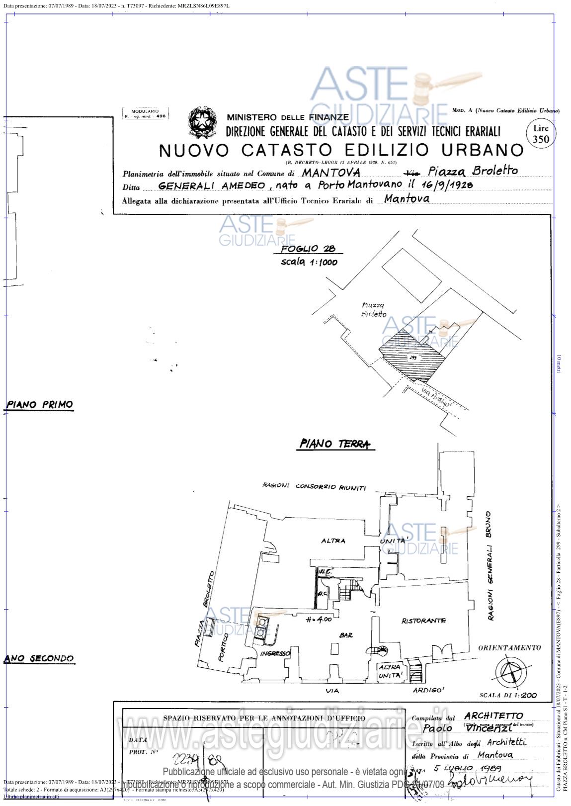 Planimetria del bene